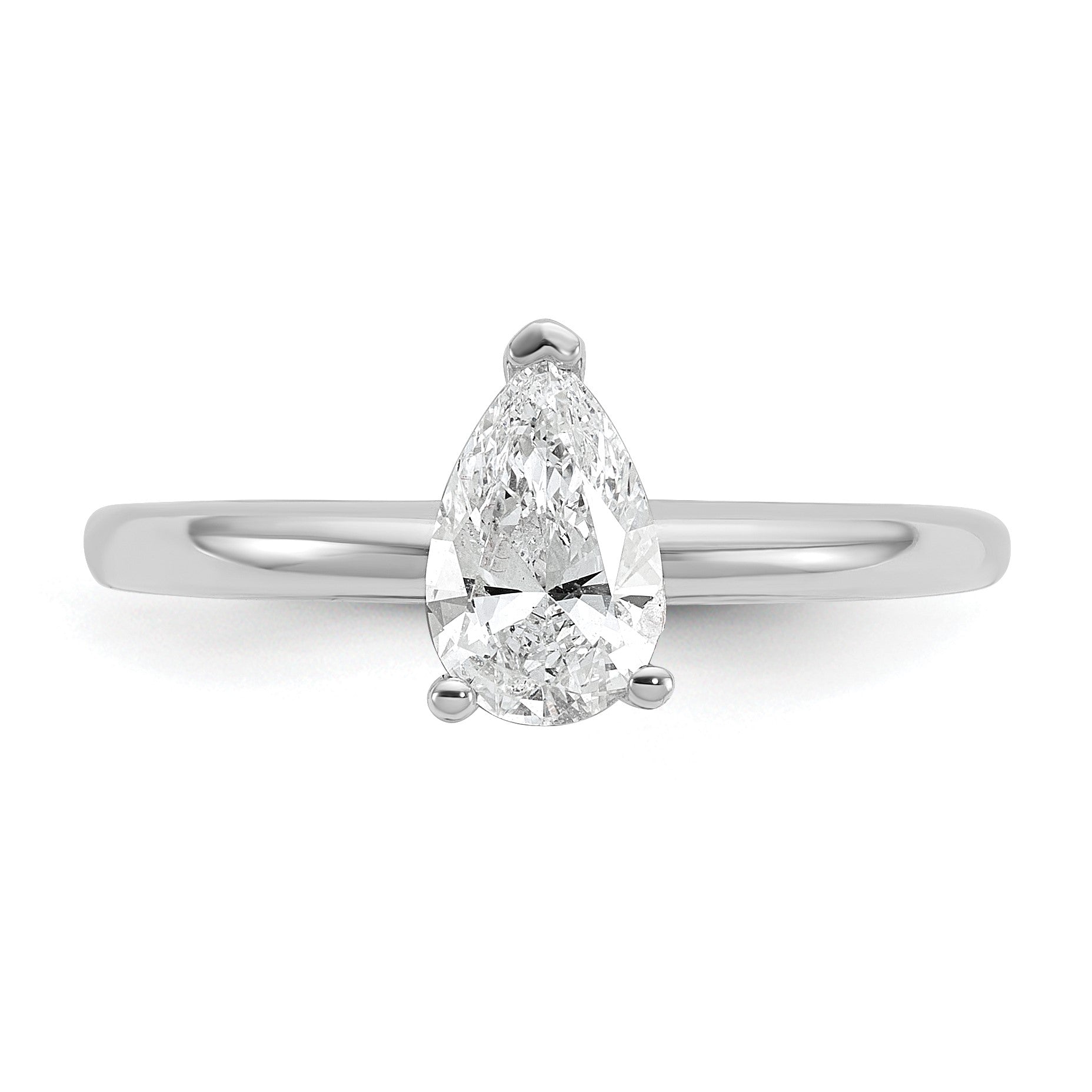 14K Weißgold Verlobungsring mit 0,75 ct. im Solitär-Design, Birnenschliff, Labor-gezüchteter Diamant, VS/SI+ G+