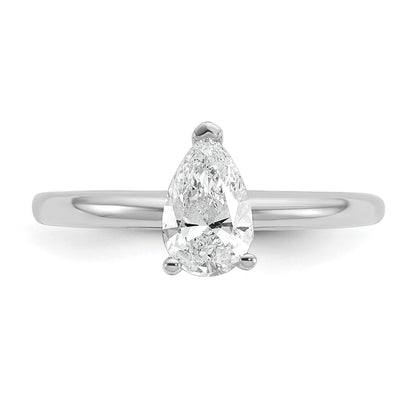14K Weißgold Verlobungsring mit 0,75 ct. im Solitär-Design, Birnenschliff, Labor-gezüchteter Diamant, VS/SI+ G+