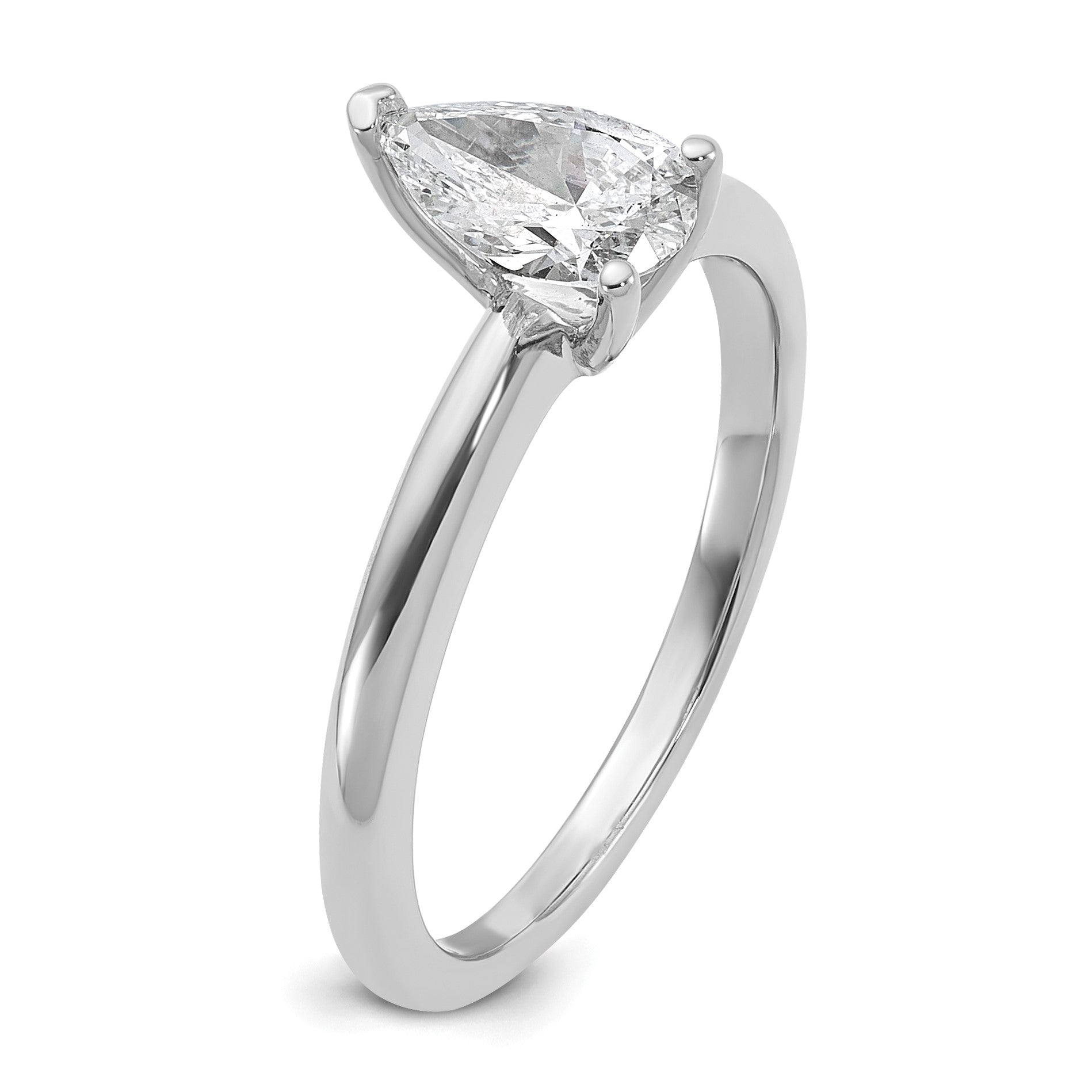 14K Weißgold Verlobungsring mit 0,75 ct. im Solitär-Design, Birnenschliff, Labor-gezüchteter Diamant, VS/SI+ G+