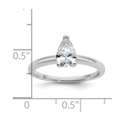 14K Weißgold 0,75 ct. zertifizierter, im Labor gezüchteter Diamant VS/SI+ G+ Birne Solitär Verlobungsring