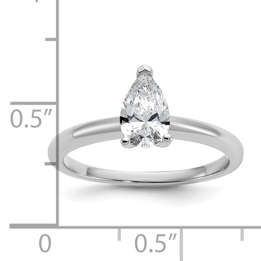 14K Weißgold Verlobungsring mit 0,75 ct. im Solitär-Design, Birnenschliff, Labor-gezüchteter Diamant, VS/SI+ G+
