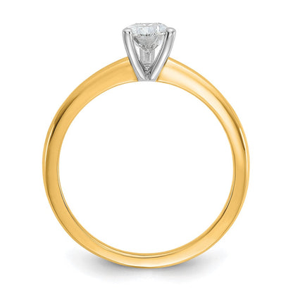 14K Bicolor Verlobungsring mit 0,75 ct. zertifiziertem im Labor gezüchtetem Diamant VS/SI+ G+ im Birnenschliff, Solitär