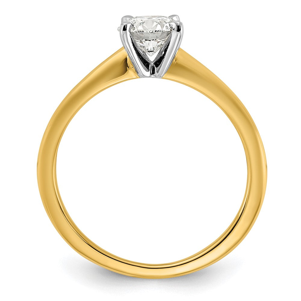 14K Bicolor Verlobungsring mit 0,75 ct. zertifiziertem Labor-gezüchtetem Diamanten VS/SI+ G+ im Rundschliff, Solitär