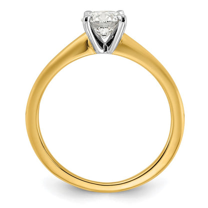 14K Bicolor Verlobungsring mit 0,75 ct. rundem Solitär-Labordiamanten, VS+ F+