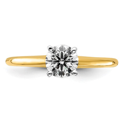 14K Bicolor Verlobungsring mit 0,75 ct. zertifiziertem Labor-gezüchtetem Diamanten VS/SI+ G+ im Rundschliff, Solitär