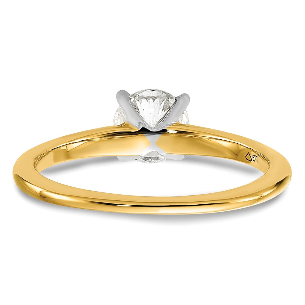 14K Bicolor Verlobungsring mit 0,75 ct. zertifiziertem Labor-gezüchtetem Diamanten VS/SI+ G+ im Rundschliff, Solitär
