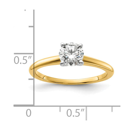 14K Bicolor Verlobungsring mit 0,75 ct. zertifiziertem Labor-gezüchtetem Diamanten VS/SI+ G+ im Rundschliff, Solitär