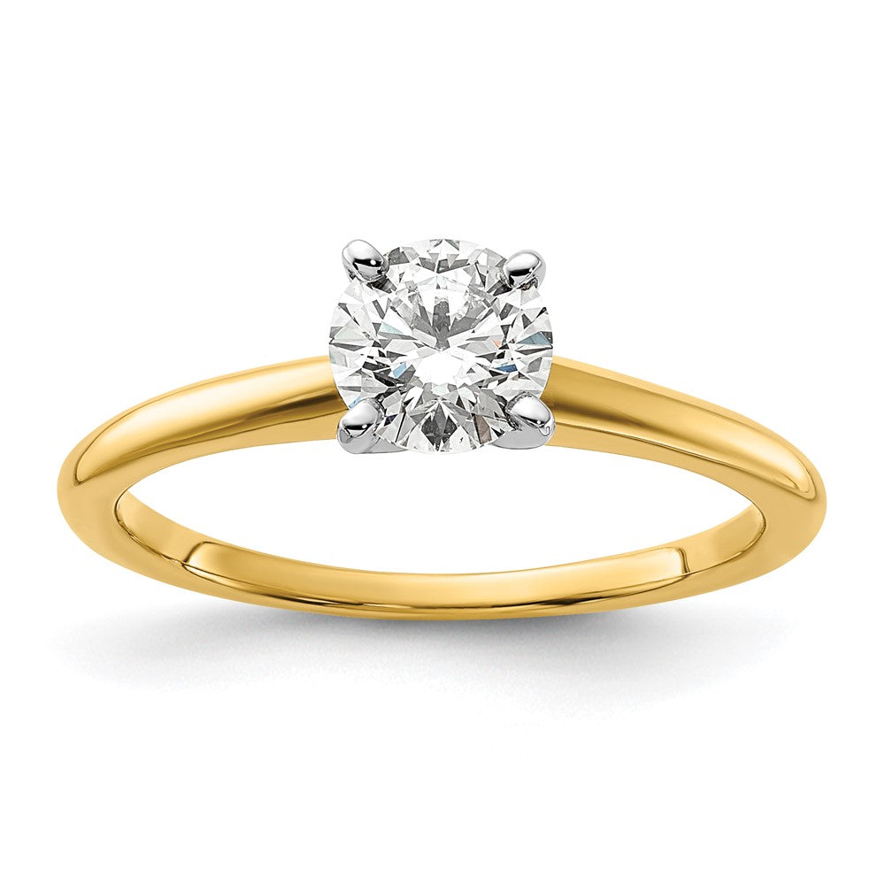 14K Weiß-/Roségold Zweifarbiger Solitär-Verlobungsring mit rundem 0,75 ct. Labor-gezüchtetem Diamanten VS+ F+