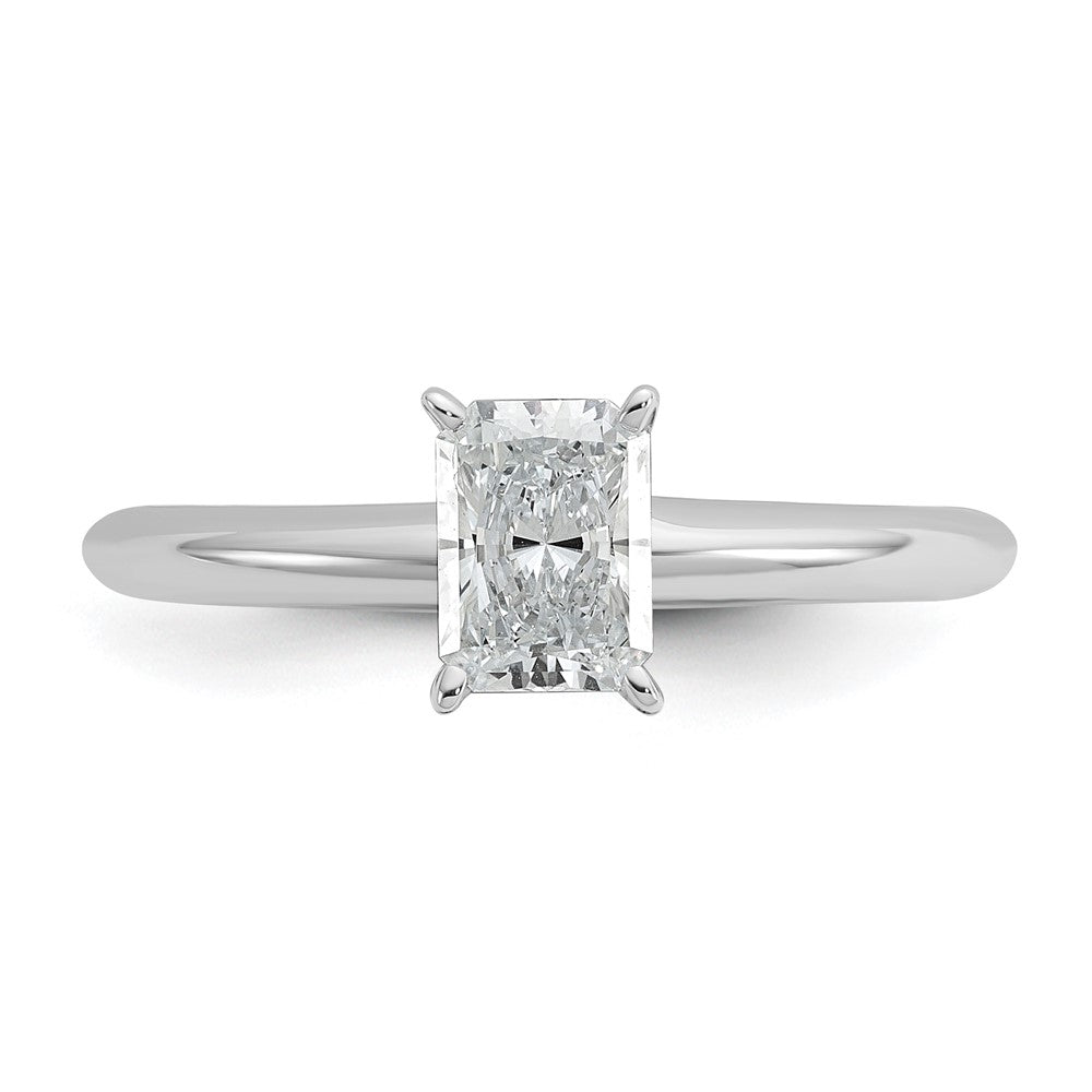 14K Weißgold Verlobungsring mit 0,75 ct. Labor-gezüchtetem Diamant VS/SI+ G+ im Radiant-Schliff, Solitär