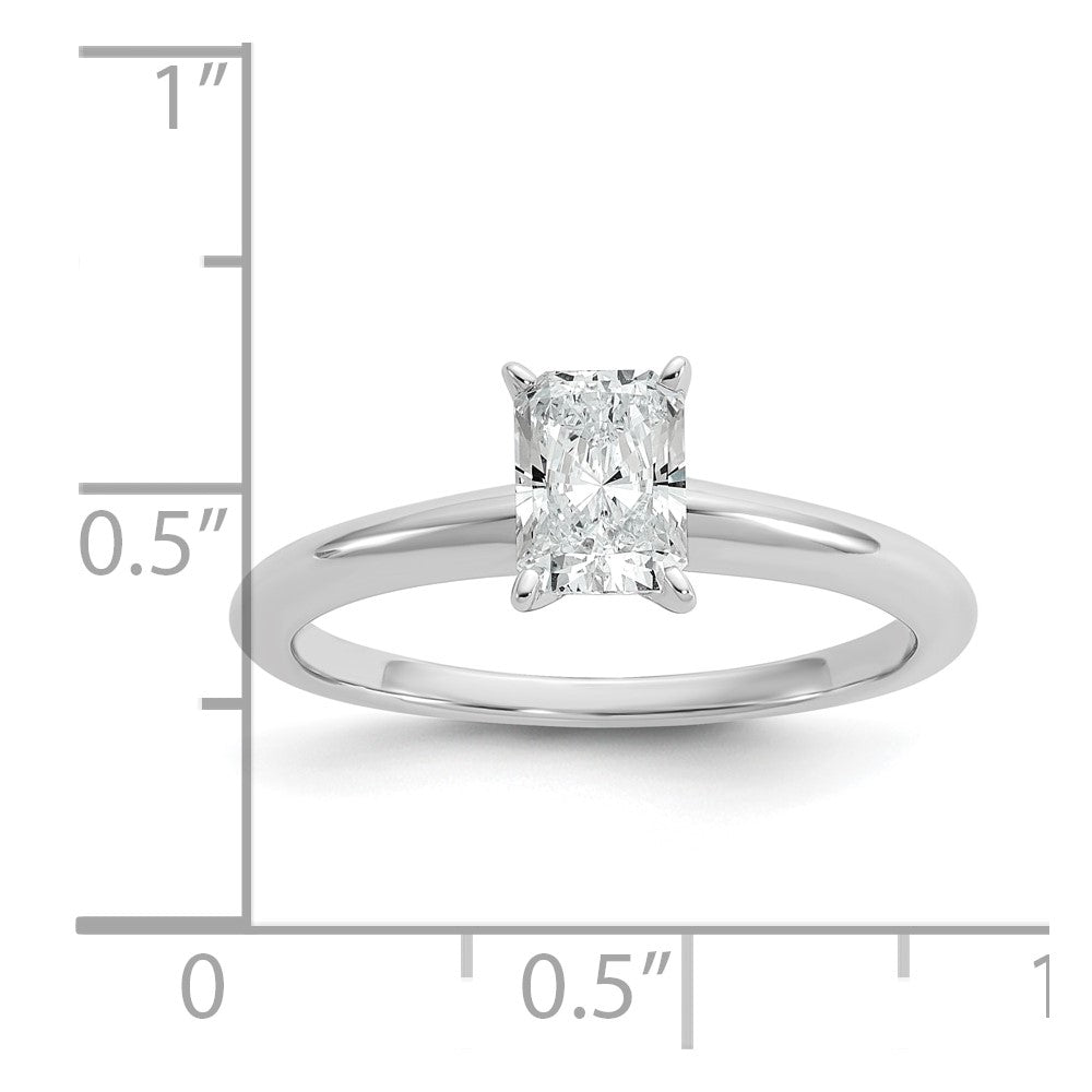 14K Weißgold Verlobungsring mit 0,75 ct. Labor-gezüchtetem Diamant VS/SI+ G+ im Radiant-Schliff, Solitär