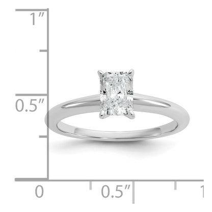 14K Weißgold 0,75 ct. zertifizierter im Labor gezüchteter Diamant VS/SI+ G+ Radiant-Solitär-Verlobungsring