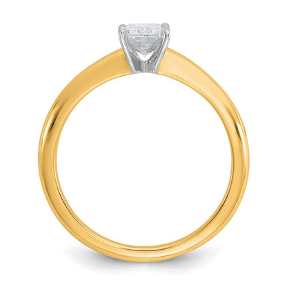 14K Bicolor 0,75 ct. zertifizierter, im Labor gezüchteter Diamant VS/SI+ G+ Radiant-Solitär-Verlobungsring
