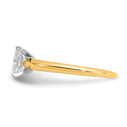 14K Bicolor 0,75 ct. zertifizierter, im Labor gezüchteter Diamant VS/SI+ G+ Radiant-Solitär-Verlobungsring