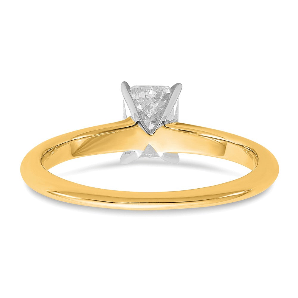 14K Bicolor 0,75 ct. Laborgezüchteter Diamant VS/SI+ G+ Radiant Solitär Verlobungsring