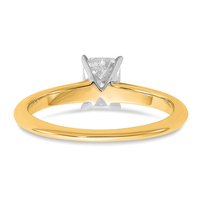 14K Bicolor 0,75 ct. zertifizierter, im Labor gezüchteter Diamant VS/SI+ G+ Radiant-Solitär-Verlobungsring