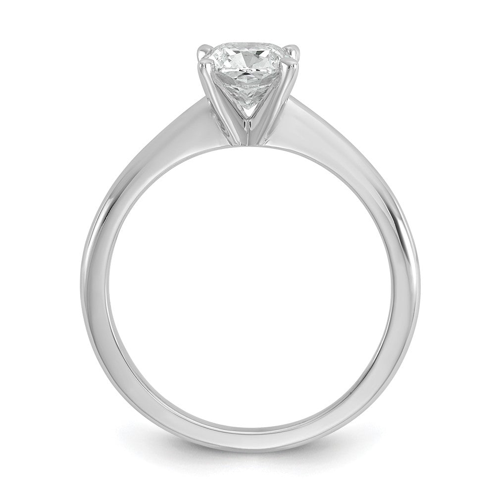 14K Weißgold Verlobungsring mit 1 ct. zertifiziertem, im Labor gezüchtetem Diamant VS/SI+ G+, Cushion-Schliff, Solitär