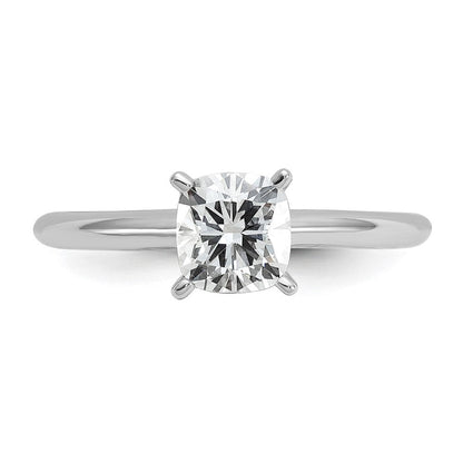 14K Weißgold Verlobungsring mit 1 ct. im Kissenschliff, Labor-gezüchteter Diamant Solitär, VS/SI+ G+