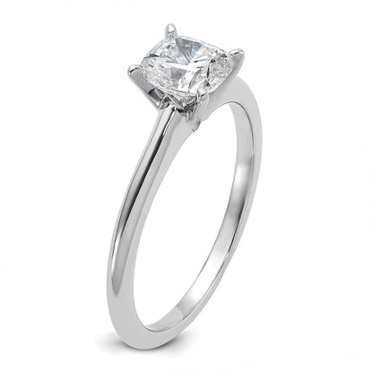 14K Weißgold Verlobungsring mit 1 ct. zertifiziertem, im Labor gezüchtetem Diamant VS/SI+ G+, Cushion-Schliff, Solitär