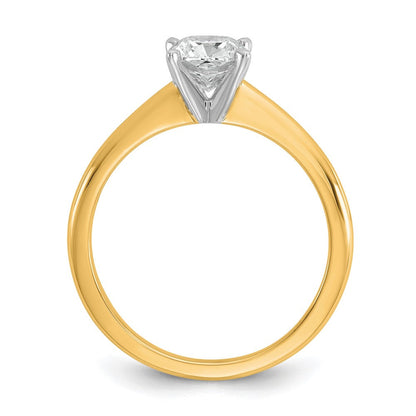 14K Bicolor Solitär-Verlobungsring mit 1 ct. zertifiziertem, im Labor gezüchtetem Diamant im Kissenschliff, VS/SI+ G+