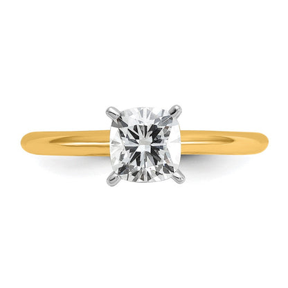 14K Bicolor Solitär-Verlobungsring mit 1 ct. zertifiziertem, im Labor gezüchtetem Diamant im Kissenschliff, VS/SI+ G+