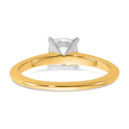14K Bicolor Solitär-Verlobungsring mit 1 ct. zertifiziertem, im Labor gezüchtetem Diamant im Kissenschliff, VS/SI+ G+