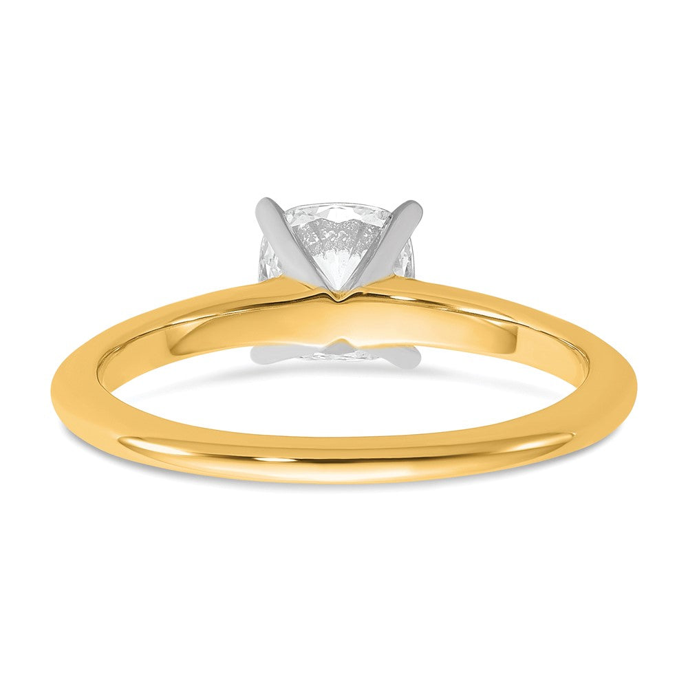 14K Bicolor Verlobungsring mit 1 ct. Labor-gezüchtetem Diamant VS/SI+ G+ im Kissenschliff, Solitär
