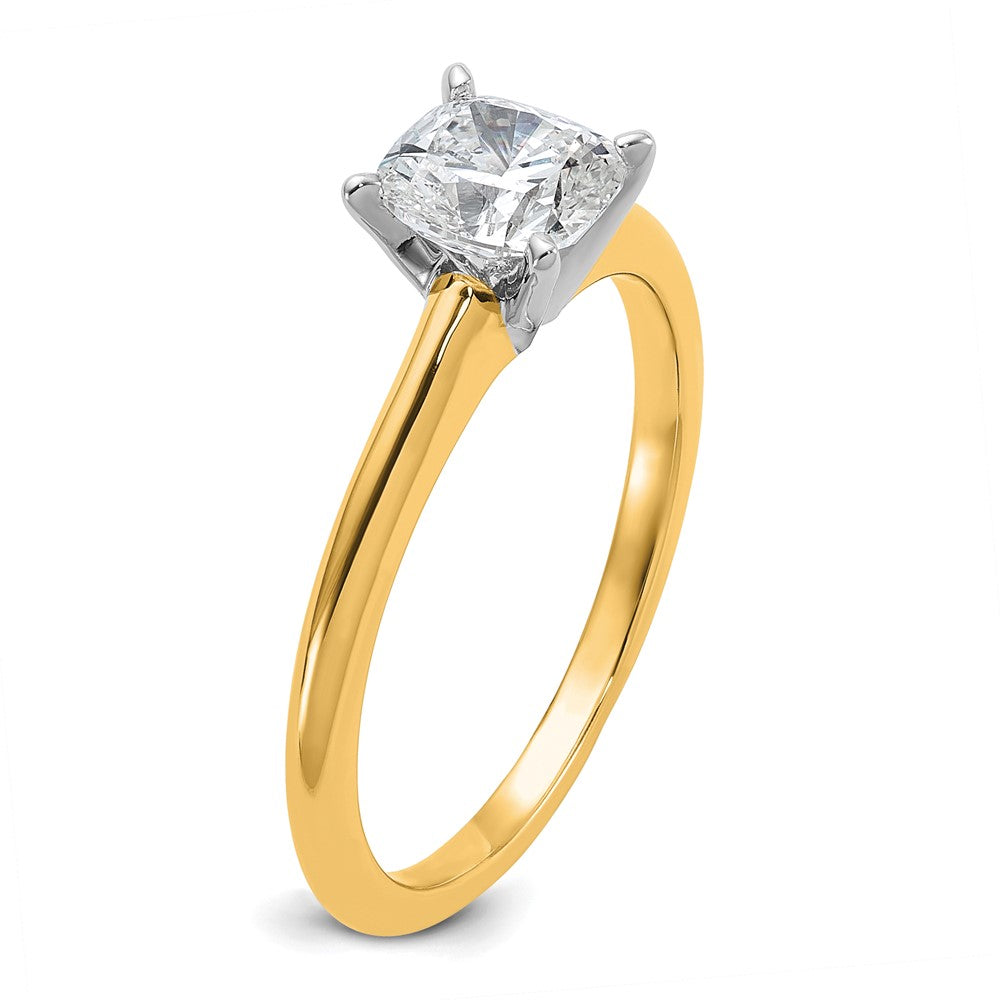 14K Bicolor Solitär-Verlobungsring mit 1 ct. zertifiziertem, im Labor gezüchtetem Diamant im Kissenschliff, VS/SI+ G+