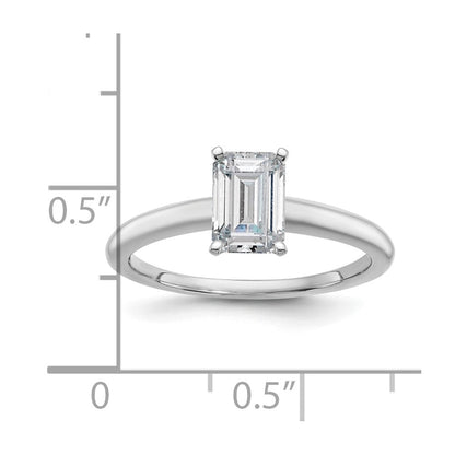 14K Weißgold 1 ct. zertifizierter, im Labor gezüchteter Diamant VS/SI+ G+ Smaragdschliff Solitär-Verlobungsring
