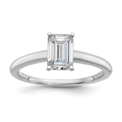 14K Weißgold 1 ct. Labor-Diamant VS/SI+ G+ Smaragdschliff Solitär-Verlobungsring