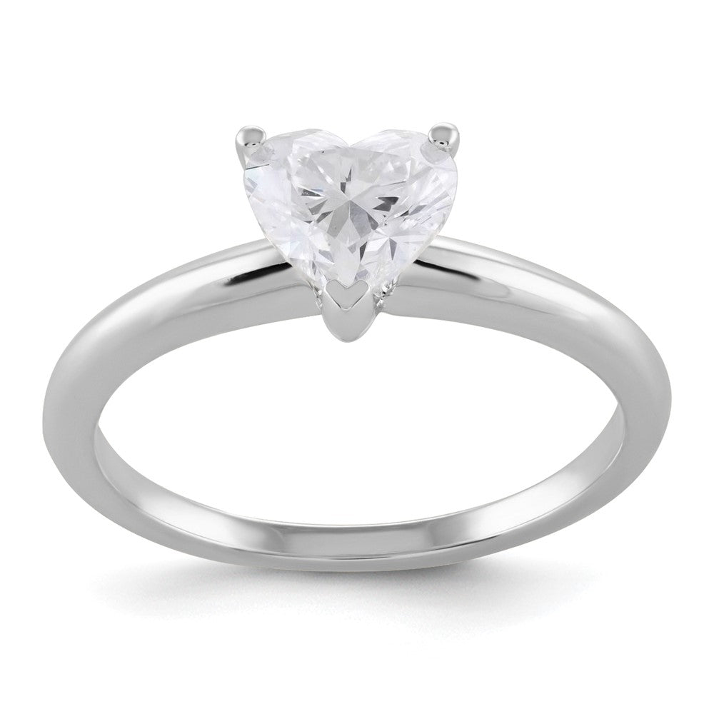 14K Weißgold 14kw 1 ct. VS/SI+ G+ Laborgezüchteter Diamant Herz Solitär-Ring