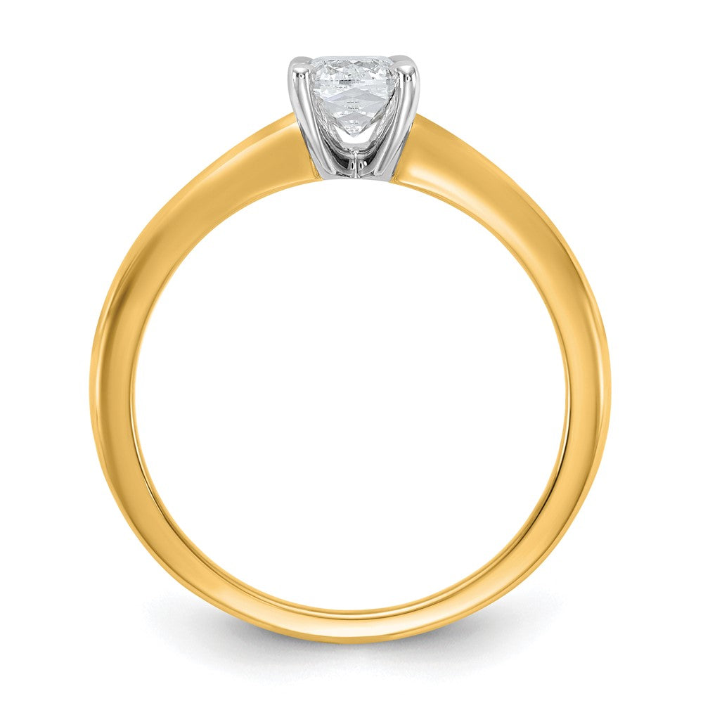 14K Bicolor 1 ct. VS/SI+ G+ Laborgezüchteter Diamant im Ketan-Schliff Langer Kissenschliff Solitär-Verlobungsring