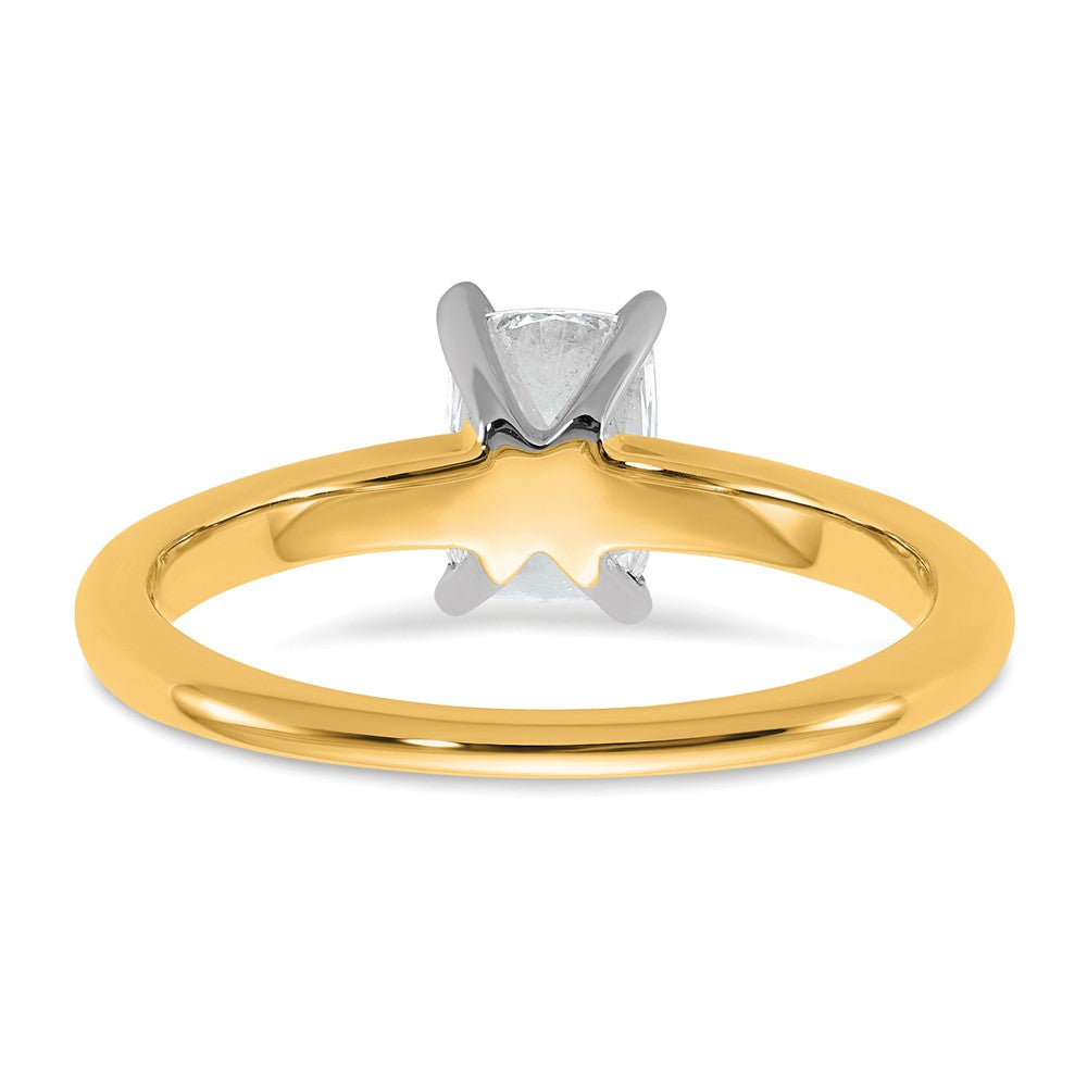 14K Bicolor 1 ct. VS/SI+ G+ Laborgezüchteter Diamant im Ketan-Schliff Langer Kissenschliff Solitär-Verlobungsring