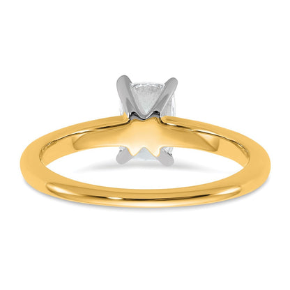 14K Bicolor 1 ct. VS/SI+ G+ Laborgezüchteter Diamant im Ketan-Schliff Langer Kissenschliff Solitär-Verlobungsring
