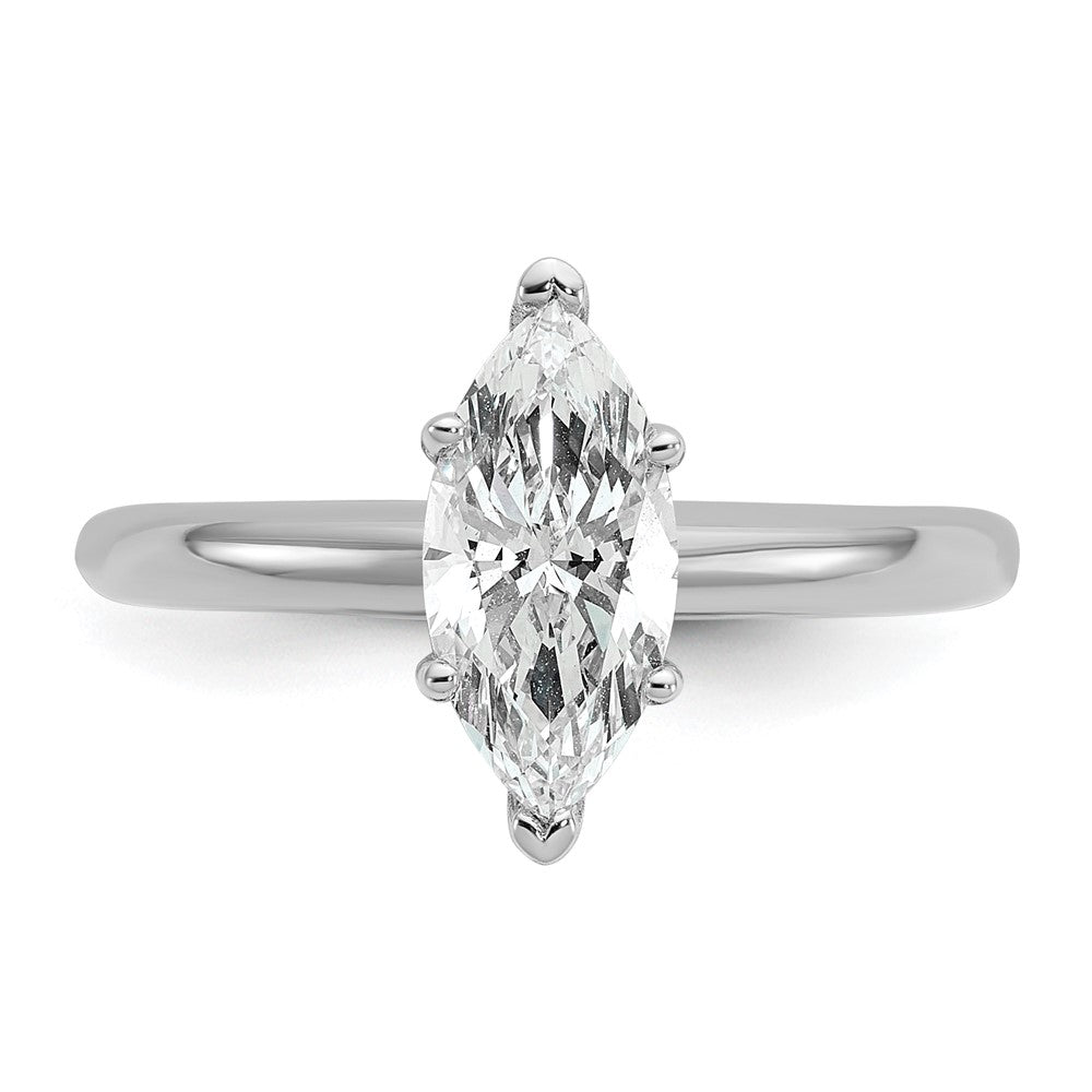 14K Weißgold Verlobungsring mit 1 ct. zertifiziertem, im Labor gezüchtetem Diamant VS/SI+ G+ Marquise-Solitär