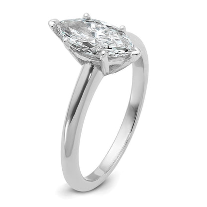 14K Weißgold Verlobungsring mit 1 ct. zertifiziertem, im Labor gezüchtetem Diamant VS/SI+ G+ Marquise-Solitär