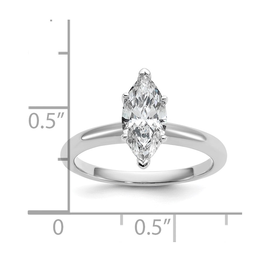 14K Weißgold Verlobungsring mit 1 ct. zertifiziertem, im Labor gezüchtetem Diamant VS/SI+ G+ Marquise-Solitär