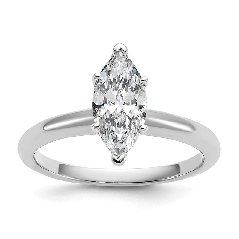 14K Weißgold 1 Karat Zertifiziert Im Labor Gezüchtet Diamant Vs+ F+ Marquise Solitär Komplett Verlobungsring