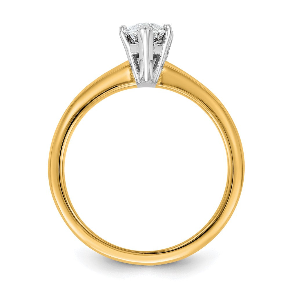 14K Bicolor Verlobungsring mit 1 ct. zertifiziertem, im Labor gezüchtetem Diamanten VS/SI+ G+ im Marquise-Solitär-Schliff