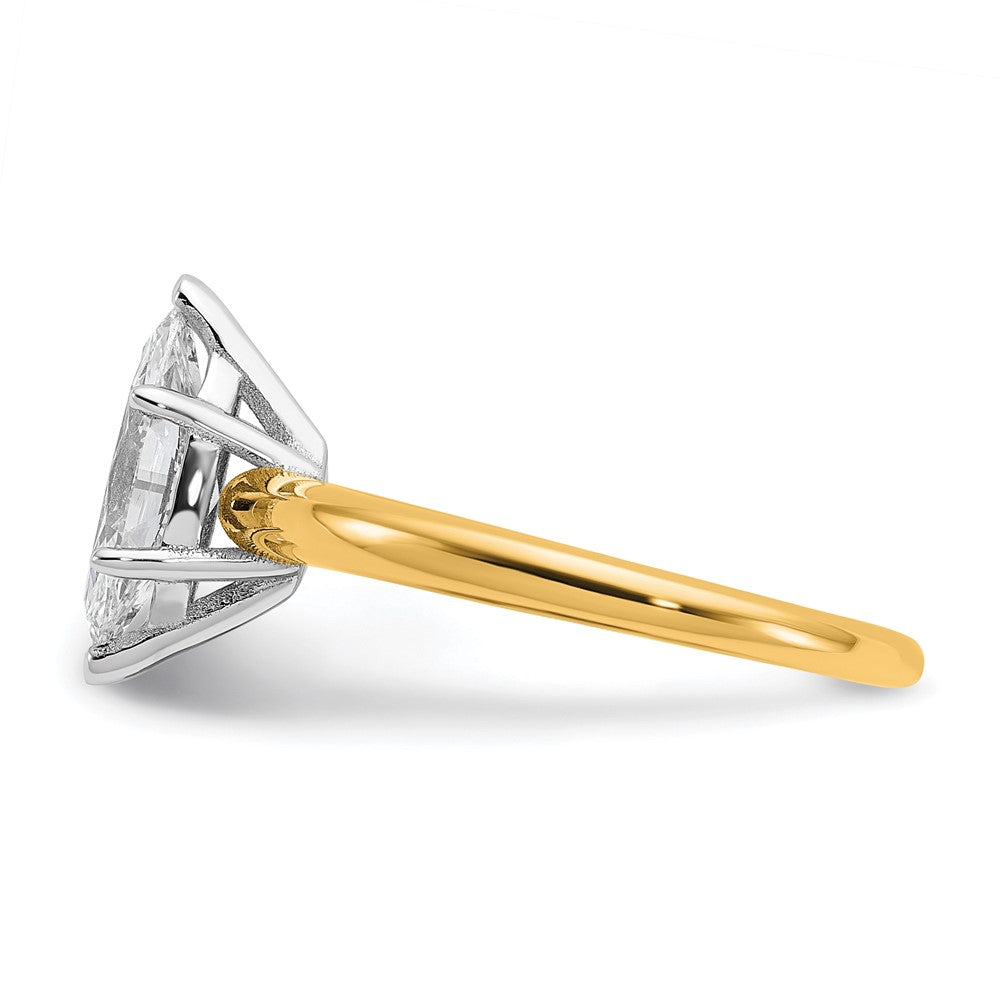 14K Bicolor 1 ct. Labor gezüchteter Diamant VS/SI+ G+ Marquise-Solitär-Verlobungsring