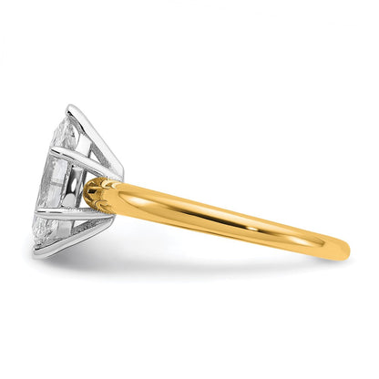 14K Bicolor 1 ct. Labor gezüchteter Diamant VS/SI+ G+ Marquise-Solitär-Verlobungsring
