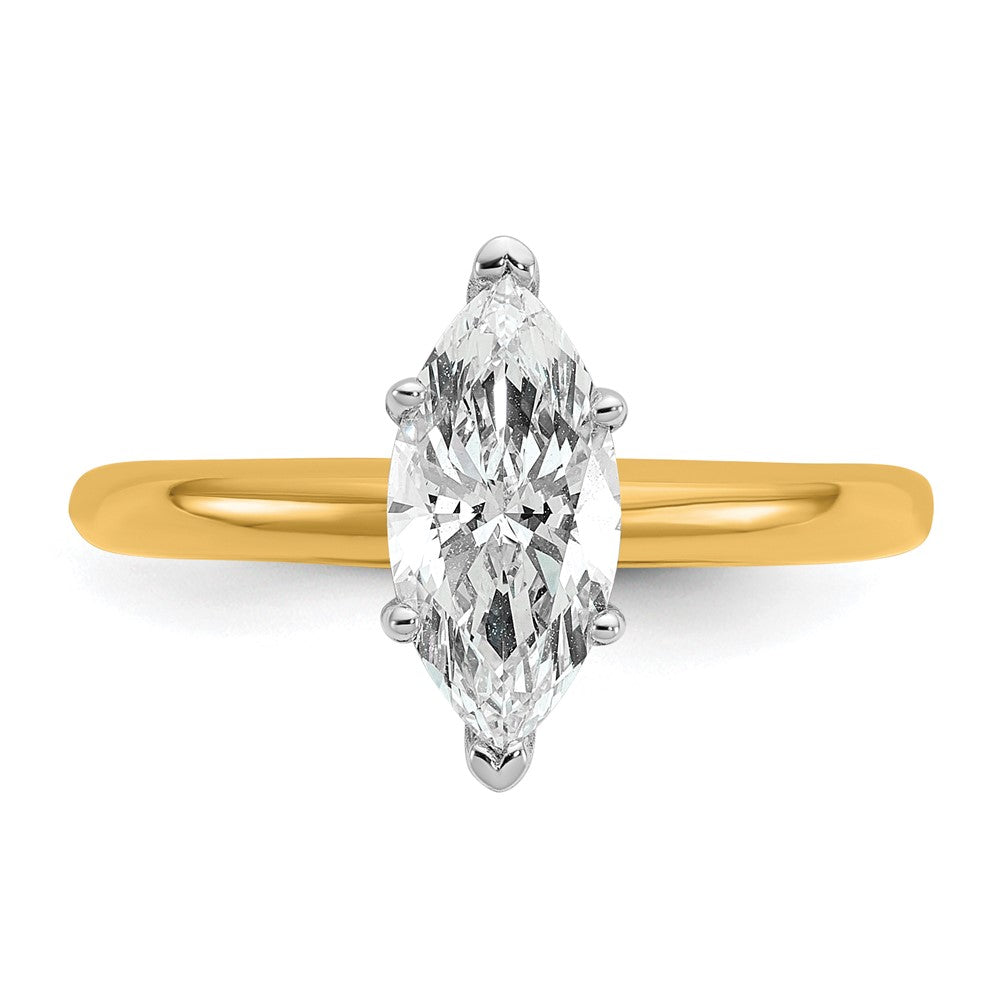 14K Bicolor 1 ct. Labor gezüchteter Diamant VS/SI+ G+ Marquise-Solitär-Verlobungsring