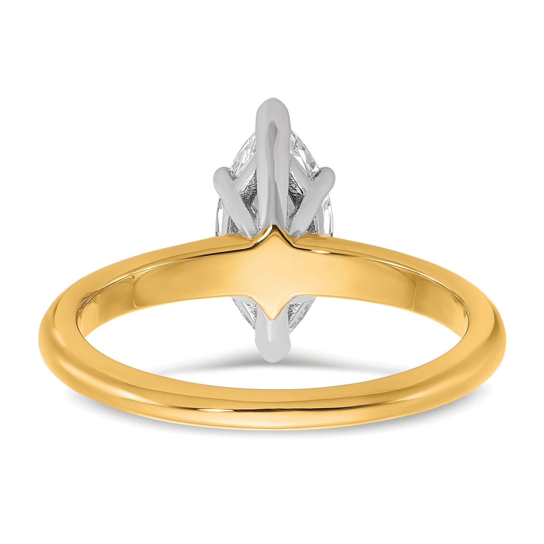 14K Bicolor 1 ct. Labor gezüchteter Diamant VS/SI+ G+ Marquise-Solitär-Verlobungsring
