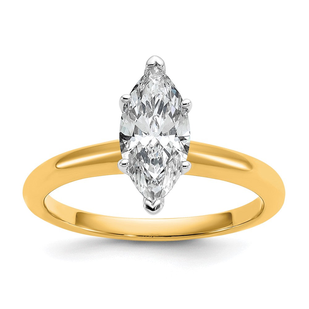 14K Bicolor 1 ct. Labor gezüchteter Diamant VS/SI+ G+ Marquise-Solitär-Verlobungsring