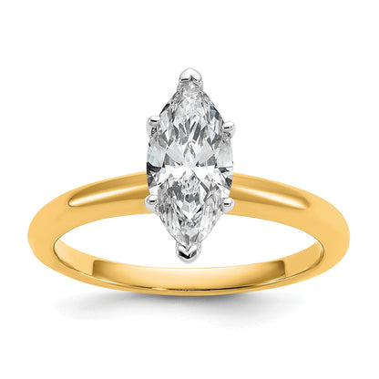 14K Bicolor 1 ct. Labor gezüchteter Diamant VS/SI+ G+ Marquise-Solitär-Verlobungsring