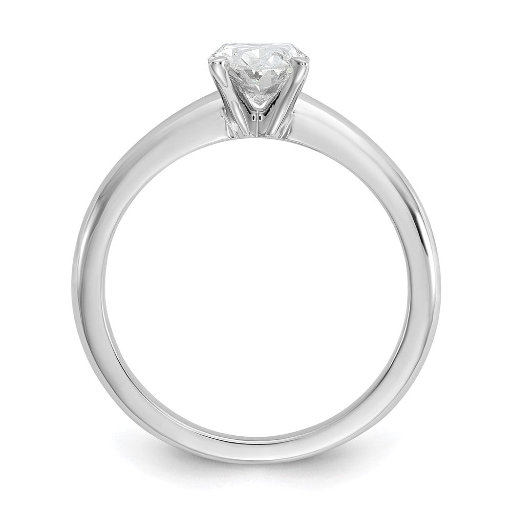 14K Weißgold Verlobungsring mit 1 ct. zertifiziertem im Labor gezüchtetem Diamant VS/SI+ G+ im Ovalschliff als Solitär
