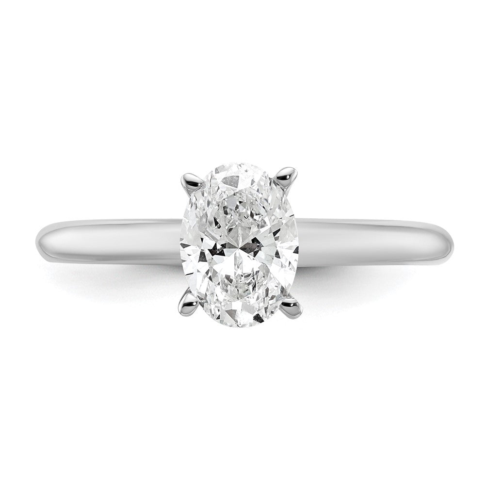 14K Weißgold Verlobungsring mit 1 ct. Labor-Diamant im Ovalschliff VS/SI+ G+, Solitär