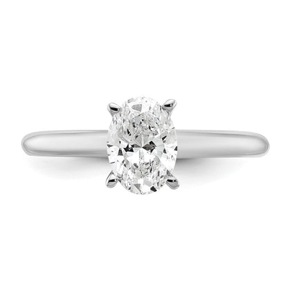 14K Weißgold Verlobungsring mit 1 ct. Labor-Diamant im Ovalschliff VS/SI+ G+, Solitär