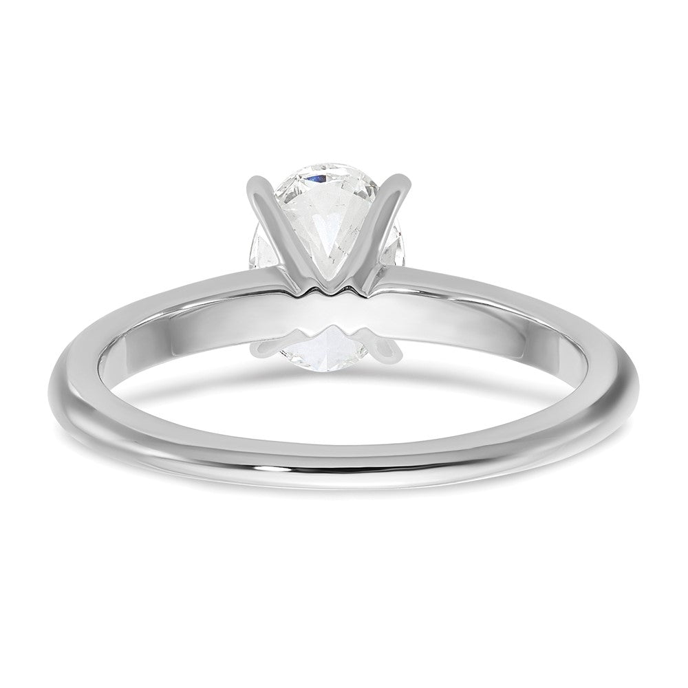 14K Weißgold Verlobungsring mit 1 ct. zertifiziertem im Labor gezüchtetem Diamant VS/SI+ G+ im Ovalschliff als Solitär