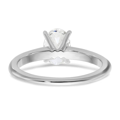 14K Weißgold Verlobungsring mit 1 ct. zertifiziertem im Labor gezüchtetem Diamant VS/SI+ G+ im Ovalschliff als Solitär