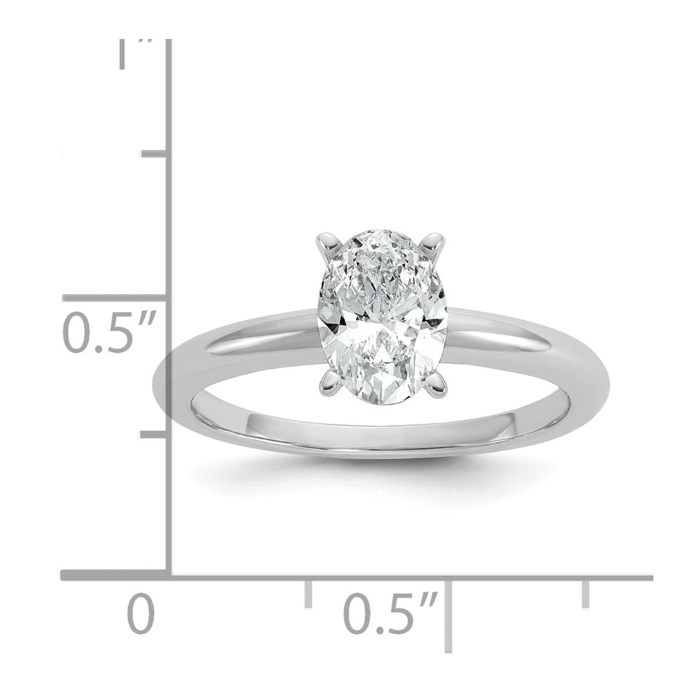 14K Weißgold Verlobungsring mit 1 ct. Labor-Diamant im Ovalschliff VS/SI+ G+, Solitär
